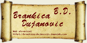 Brankica Dujanović vizit kartica